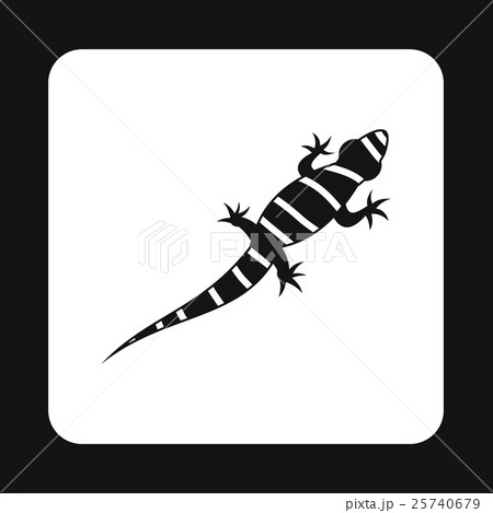 Striped chameleon icon, simple style 25740679