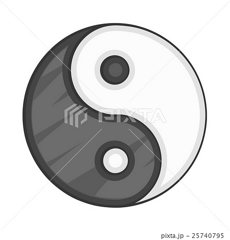 Ying yang icon, cartoon style Ying yang icon, cartoon style 25740795