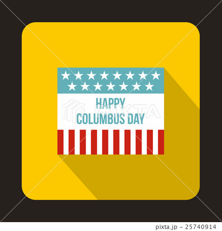 Flag for Columbus Day icon, flat style Flag for Columbus Day icon, flat style 25740914