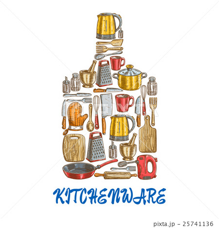 Kitchen utensils and kitchenware emblem Kitchen utensils and kitchenware emblem 25741136