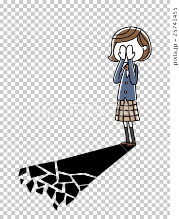 絶望して落ち込む女子学生 25741455