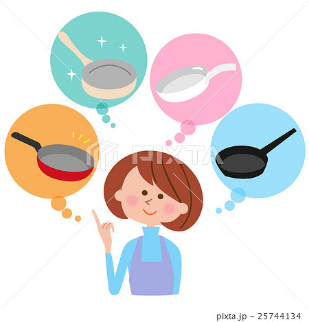 フライパン選びに悩む女性 フライパン選びに悩む女性 25744134