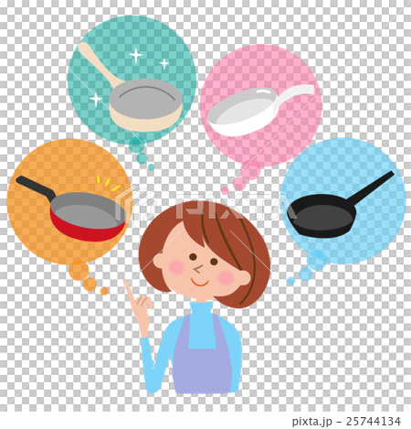 フライパン選びに悩む女性 フライパン選びに悩む女性 25744134