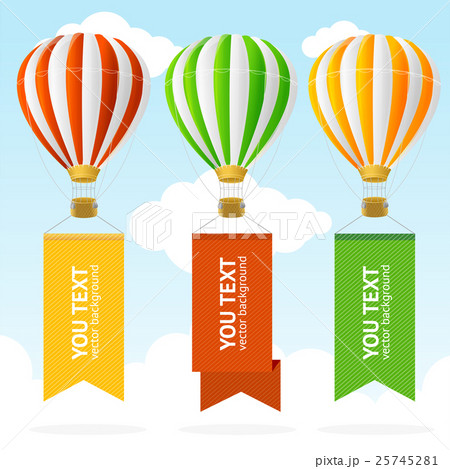 Hot Air Balloon Banner. Vector 25745281