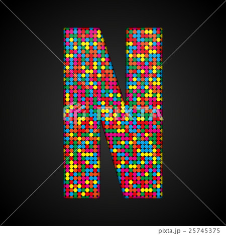Colorful sequins sings. Sequins alphabet. Eps 10.  25745375