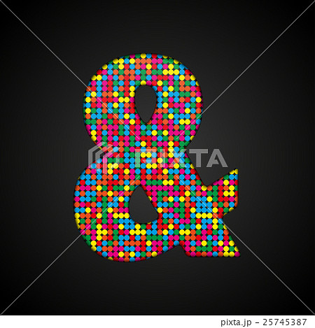 Colorful sequins sings. Sequins alphabet. Eps 10.  25745387