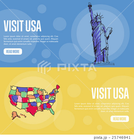 Visit USA Touristic Vector Web Banners 25746941