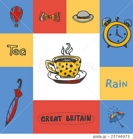 Great Britain Squared Doodle Vector Concept Great Britain Squared Doodle Vector Concept 25746973