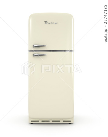 Retro fridge isolated on white background 3D 25747135