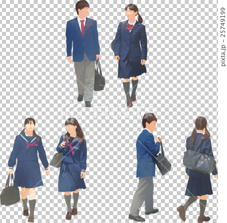 Junior High And High School Uniforms Appearance Stock Illustration