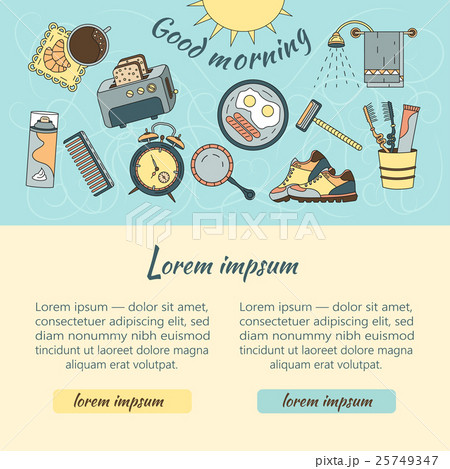 Good morning thin line vector template Good morning thin line vector template 25749347