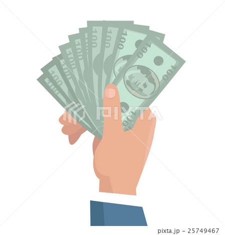 Hand with Money Vector Illustration in Flat Design Hand with Money Vector Illustration in Flat Design 25749467