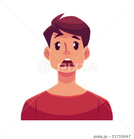 Young man face, surprised facial expression Young man face, surprised facial expression 25750047