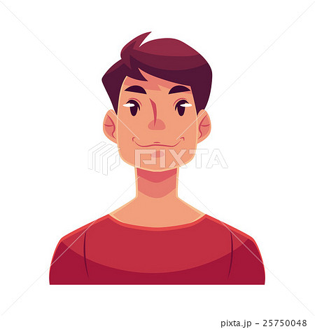 Young man face, neutral facial expression 25750048