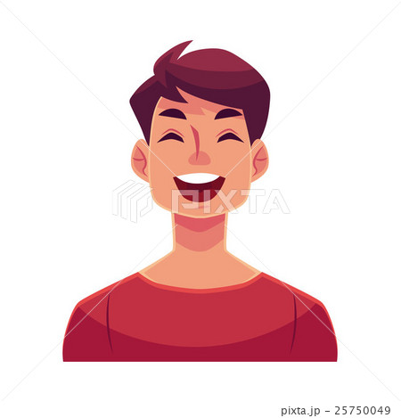 Young man face, laughing facial expression 25750049