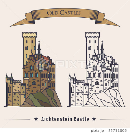 Lichtenstein or fairy tale castle on mountain Lichtenstein or fairy tale castle on mountain 25751006
