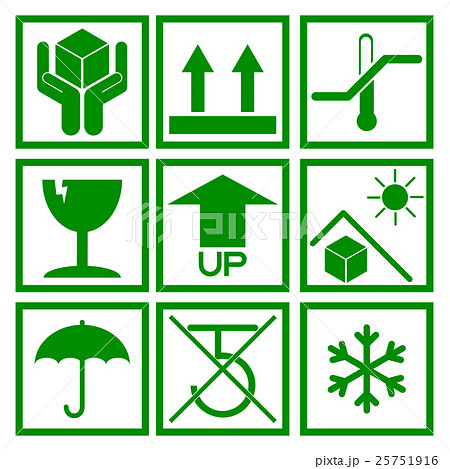 Set of green packaging symbol 25751916