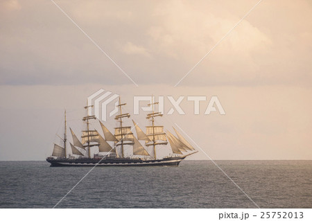 Ancient sailing ship in the sea Ancient sailing ship in the sea 25752013