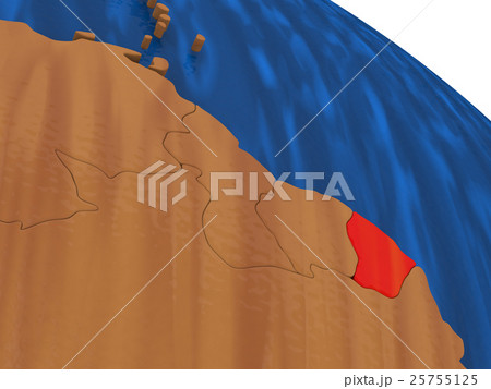 French Guiana on wooden globe 25755125