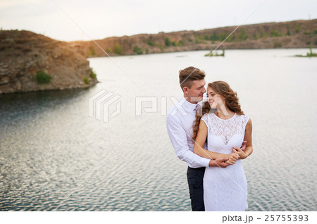 young beautiful couple bride and groom at wedding 25755393