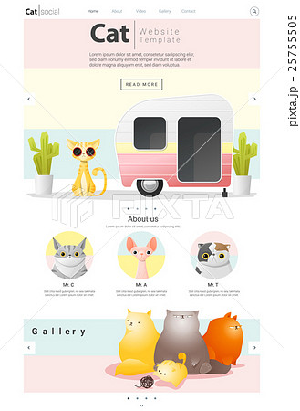 Animal website template and infographic with Cat 3 25755505