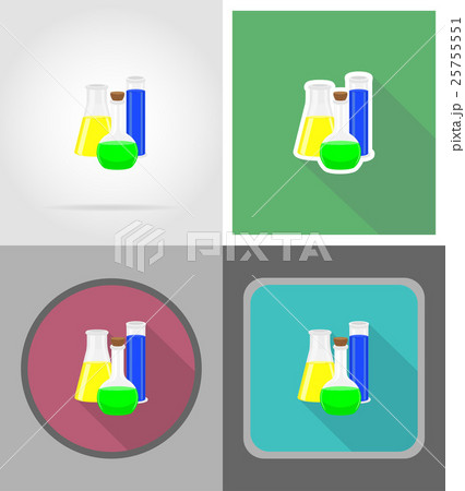 glass test tube with color liquid flat icon vector 25755551
