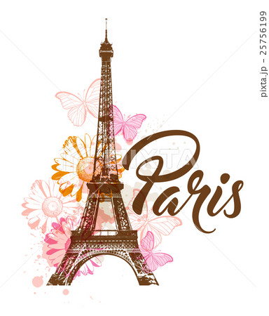 Decorative background with Paris 25756199