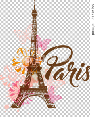 Decorative background with Paris 25756199