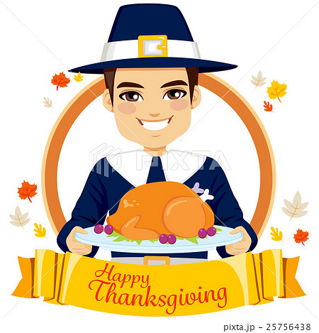 Happy Thanksgiving Pilgrim Man 25756438