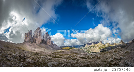 Three peaks. National Park Tre Cime di Lavaredo. 25757546