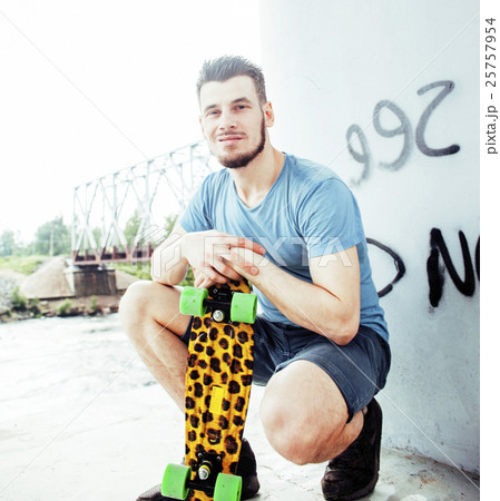 young handsome real hipsrter guy bearded staying 25757954