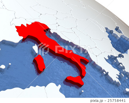 Italy on globe 25758441