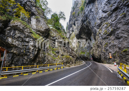 Mountain road in Bicaz Canyon, Romania, at later 25759287