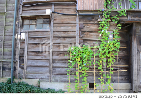 古民家の外壁 杉板の横張りの写真素材