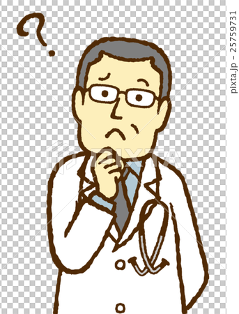 Middle-aged male stethoscope in white dress question 25759731
