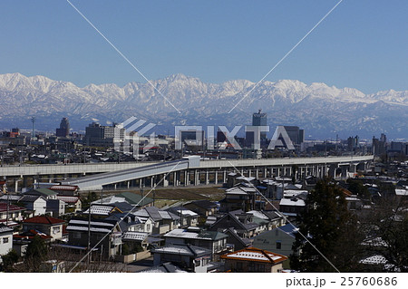 富山市街と北陸新幹線高架 25760686
