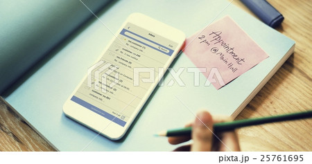 Smart Phone Email Correspondence Note Concept Smart Phone Email Correspondence Note Concept 25761695