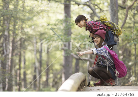 トレッキングする女性 25764768
