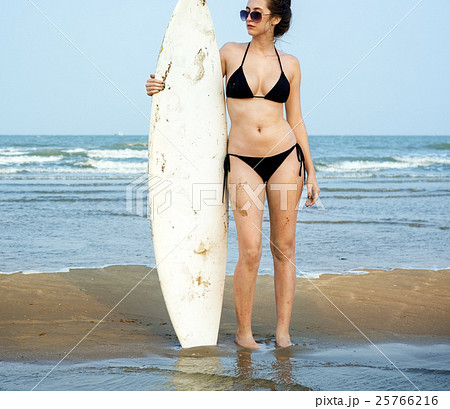 Woman Beach Summer Holiday Vacation Surfing Concept 25766216