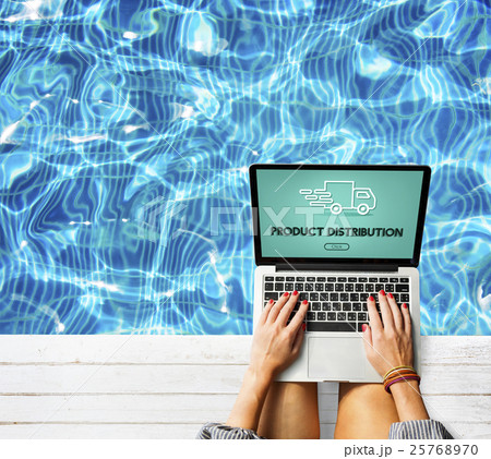 Import Export Shipment Truck Graphic Concept 25768970