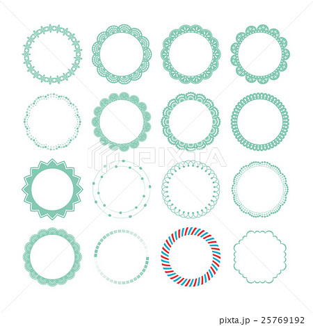 まるフレームセット07のイラスト素材