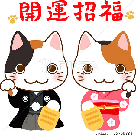 晴れ着を着た招き猫 25769833