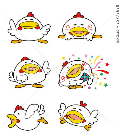 ニワトリ 鶏 キャラクターのイラスト素材