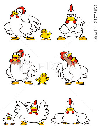 ニワトリ 鶏 キャラクターのイラスト素材 25772639 Pixta