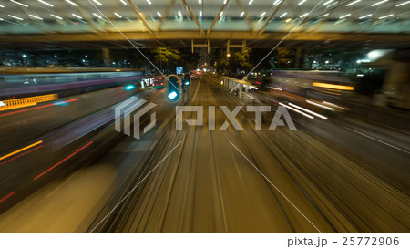 View from moving tram in night Hong Kong View from moving tram in night Hong Kong 25772906