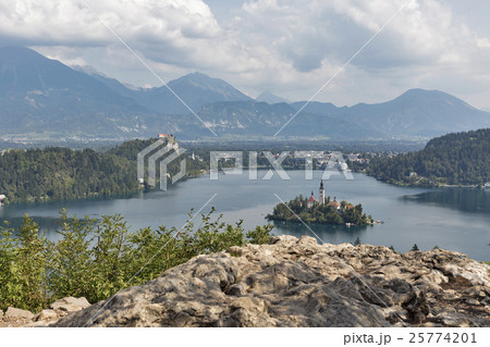 Lake Bled above view in Slovenia 25774201