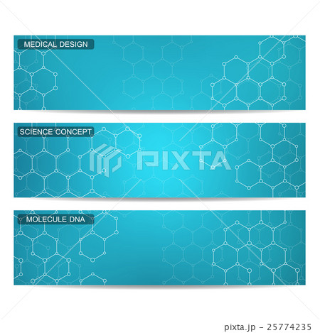 Modern science banners. Molecule structure of DNA 25774235