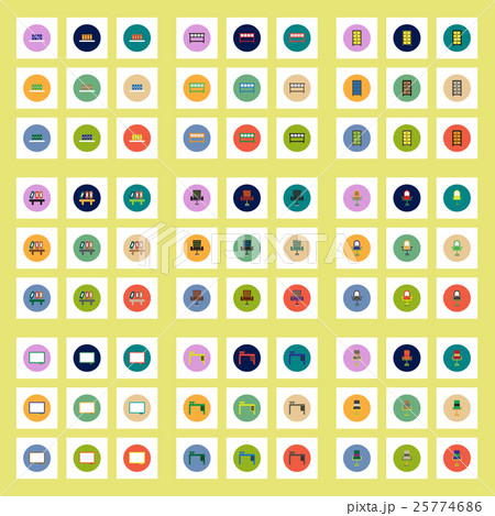 Collection of stylish vector icons in colorful 25774686