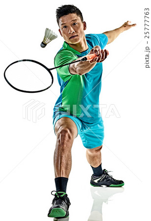 asian badminton player man isolated 25777763