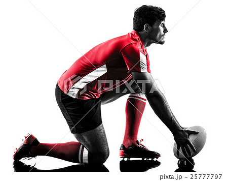 rugby man player silhouette isolated 25777797